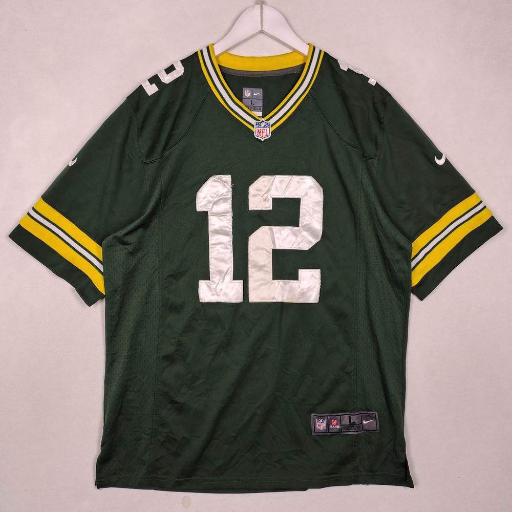 Nike Green Bay Packers Aaron Rodgers 12 Jersey Mens Large Green Stitched NFL